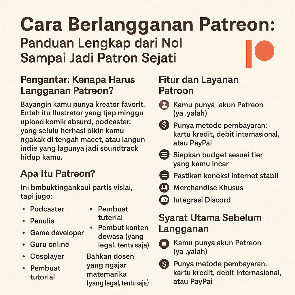 Cara Berlangganan Patreon Panduan Lengkap dari Nol Sampai Jadi Patron Sejati