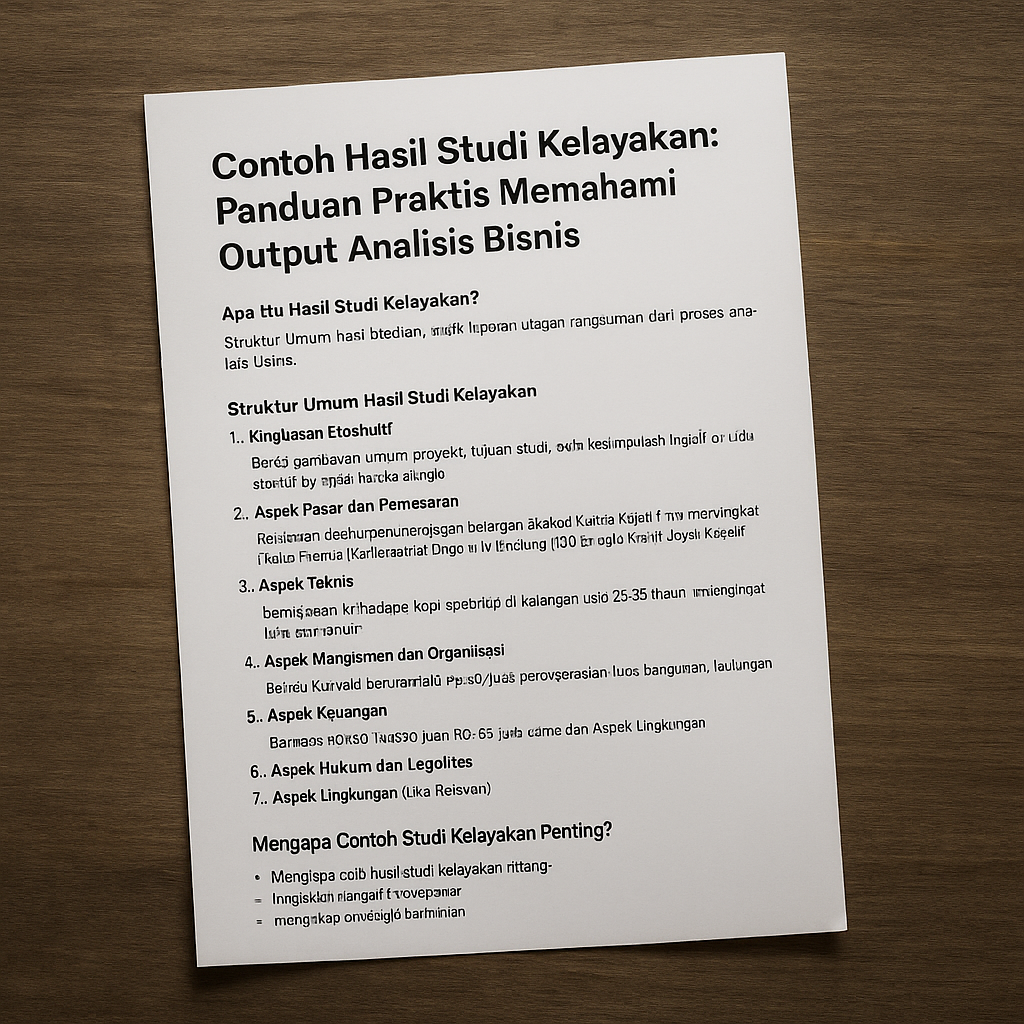 Contoh Hasil Studi Kelayakan Panduan Praktis Memahami Output Analisis Bisnis